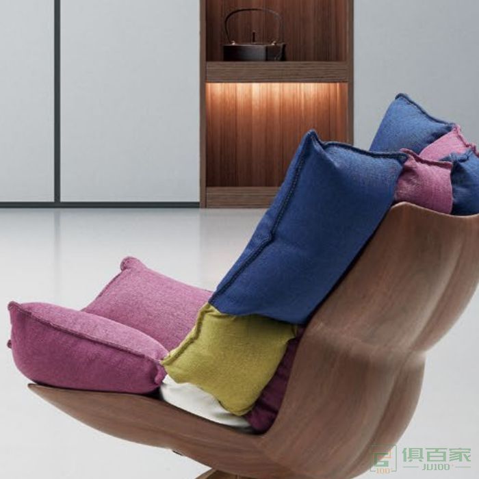 信梦圆家具休闲洽谈系列欧式现代轻奢客厅家具单人沙发休闲躺椅单椅