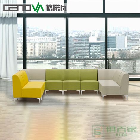 格诺瓦办公沙发简约现代布艺 0.8米转角位 0.57米单人位彩色转角布沙发组合 多色可选 