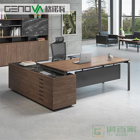格诺瓦办公家具老板桌现代简约班台钢木结构主管桌经理桌 多种款式可选择
