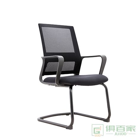 精一电脑椅子家用 办公椅会议椅老板椅麻将椅弓形椅带靠背人体工学椅培训椅 
