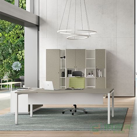 兆生家具N3-系列大班台简约现代经理桌带侧柜单人主管桌老板办公桌