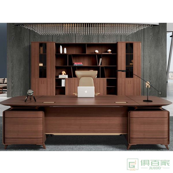 迪欧家具梵奢系列总裁经理办公桌子办公室老板桌椅组合简约现代时尚单人大班台家具