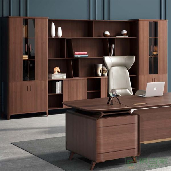 迪欧家具梵奢系列总裁经理办公桌子办公室老板桌椅组合简约现代时尚单人大班台家具