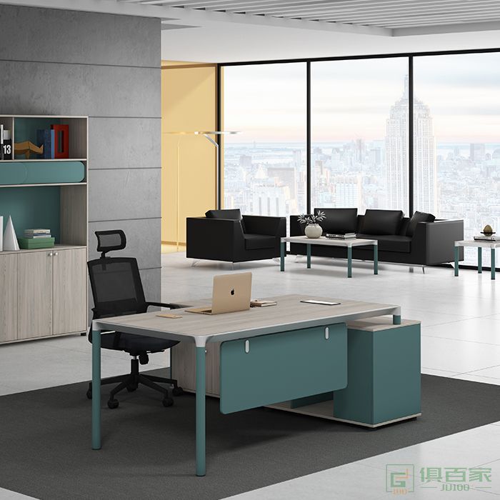 德林格森总裁经理办公桌子办公室老板简约现代时尚单人大班台家具