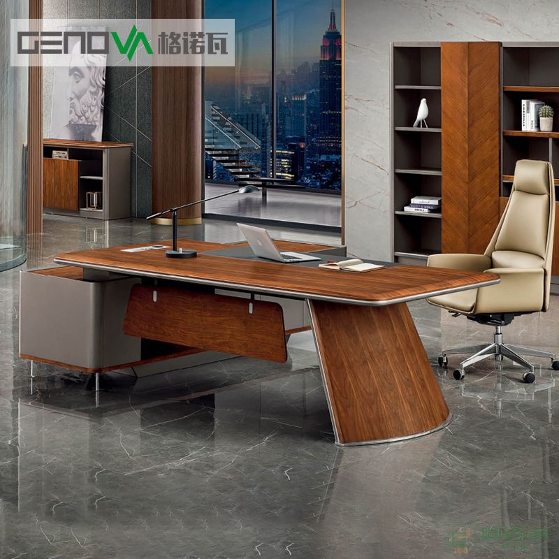 格诺瓦总裁经理办公桌子办公室老板简约现代时尚单人大班台家具