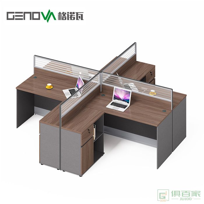 格诺瓦职员办公桌现代桌椅组合屏风工位246四人位办公家具电脑桌