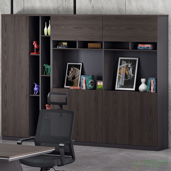 格诺瓦办公家具文件柜 木质高柜老板办公室书柜 简约现代资料柜背景柜子