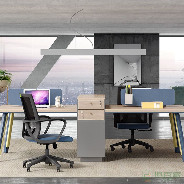 奥特莱斯家具拜登系列公司办公室职员办公桌简约现代时尚4人位工作家具电脑桌