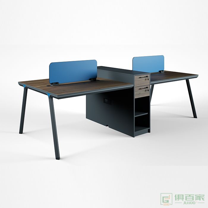格斯图职员桌办公桌椅组合4人位员工桌电脑桌办公室屏风简约现代