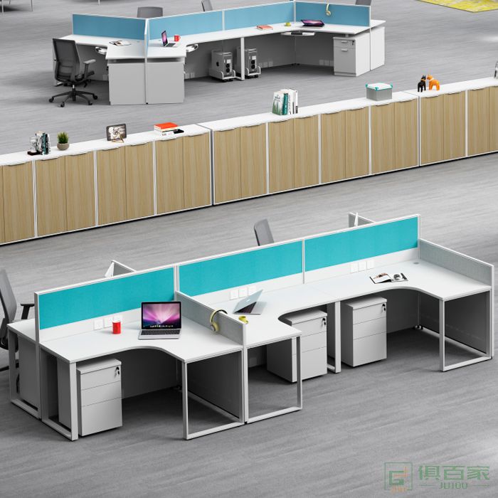 海沃氏电脑办公桌椅组合4职员桌六人工作台6单双人简约现代屏风位