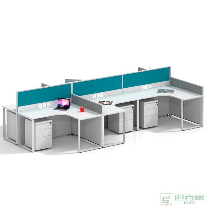海沃氏电脑办公桌椅组合4职员桌六人工作台6单双人简约现代屏风位