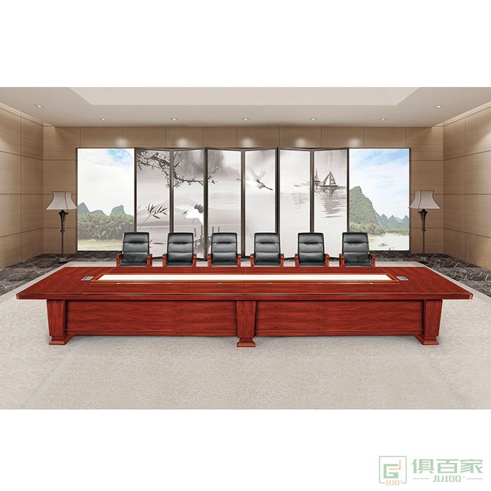 汉威思办公家具贴木皮大型会议桌油漆会议台大小型会议桌