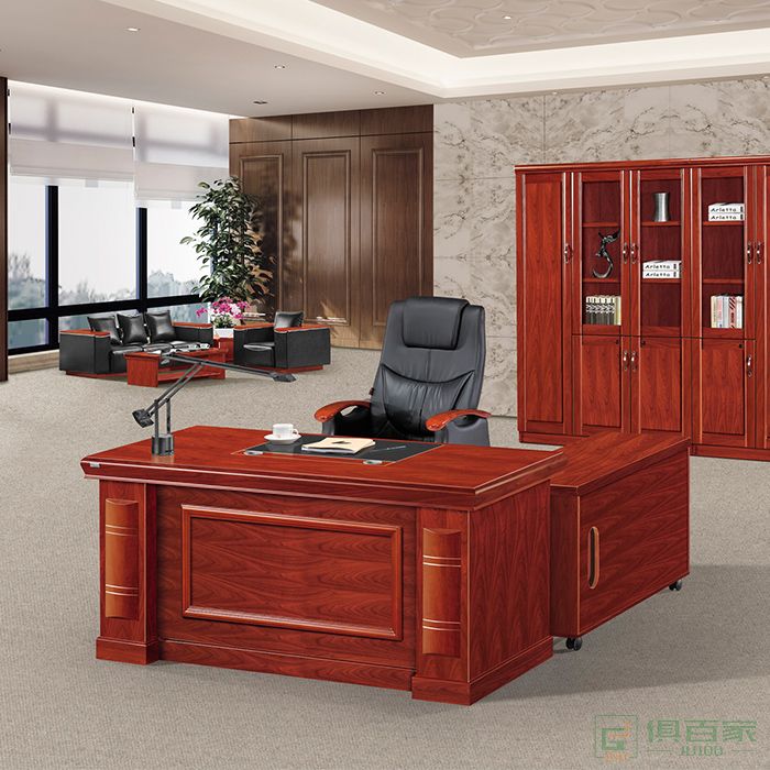 汉威思油漆实木办公桌老板桌总裁桌单人经理桌公桌办公家具
