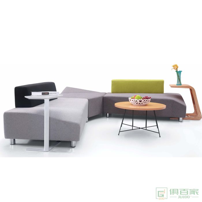 新之越办公室沙发茶几组合套装简约会客洽谈接待休息区沙发异形创意布沙发