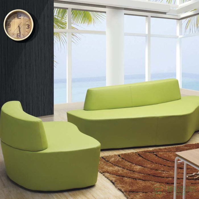 新之越办公室布沙发简易创意现代简约会客休息区沙发组合商务接待异形