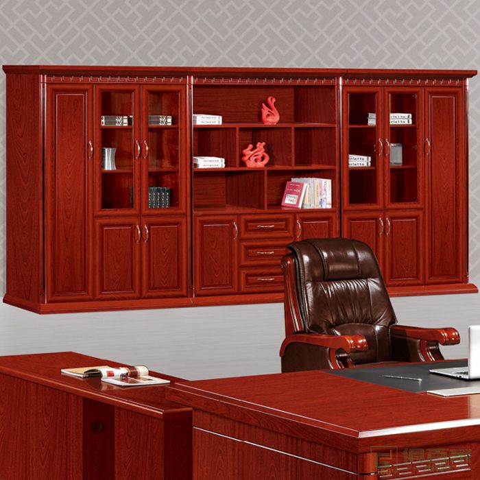 冠诚办公家具书柜落地木质实木油漆文件柜置物架办公室储物柜