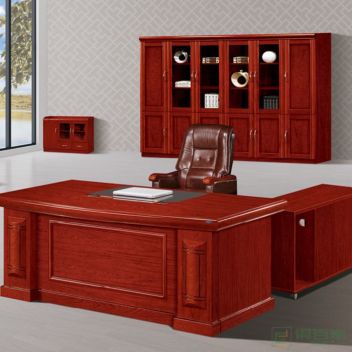 冠诚老板桌总裁桌经理桌大班台贴实木皮办公桌椅组合简约现代办公家具
