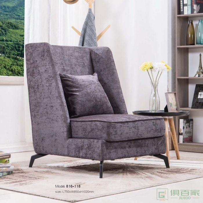 新越北欧懒人单人小沙发椅 现代简约网红创意设计椅子ins风布艺沙发椅休闲椅