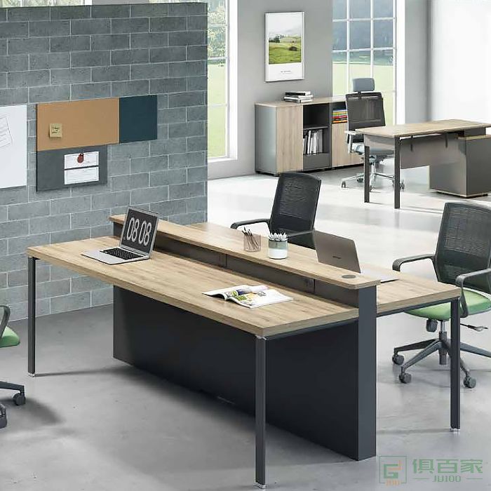 震庭办公室桌子职员桌工作台高端简约现代 工业面对面办公桌