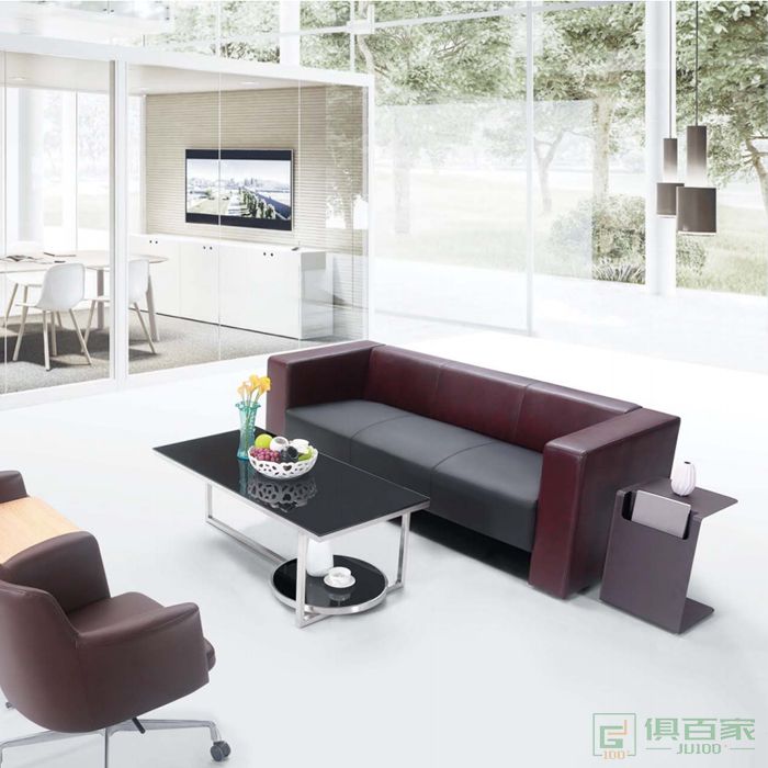 新越办公室沙发高端商务会客沙发 洽谈接待沙发简约现代皮沙发