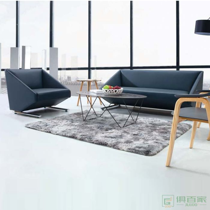 新越北欧皮质沙发小户型双人三人简约现代办公室接待室客厅整装皮沙发