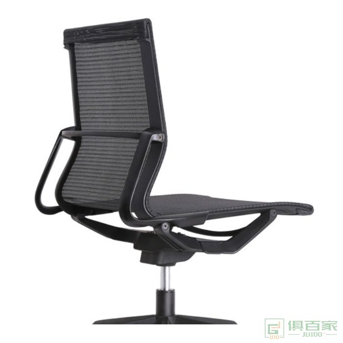 新越带扶手办公椅员工简约现代网布职员椅 靠背旋转椅人体工学电脑椅