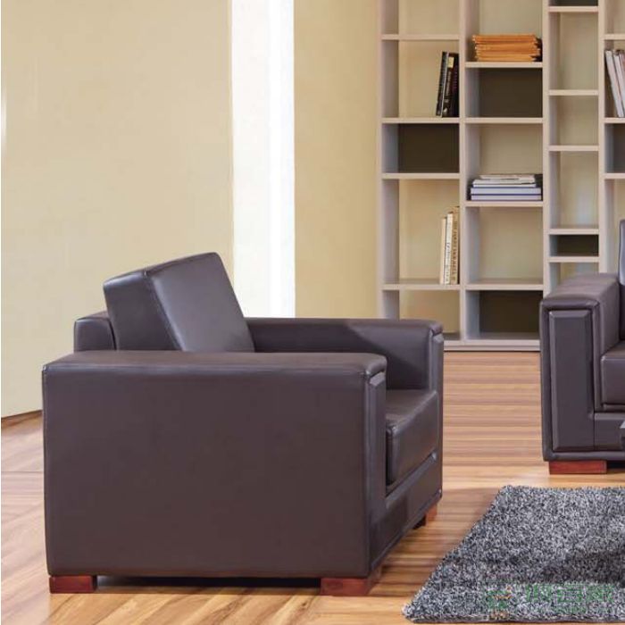 新越办公沙发大款会客商务接待三人位中式办公室皮沙发