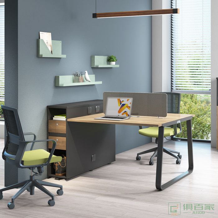 震庭办公桌职员桌办公室桌椅组合电脑双人工位员工椅现代简约桌子