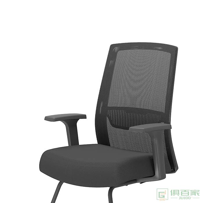 高卓办公椅电脑椅家用透气网布职员椅靠背会议椅弓形脚会议椅