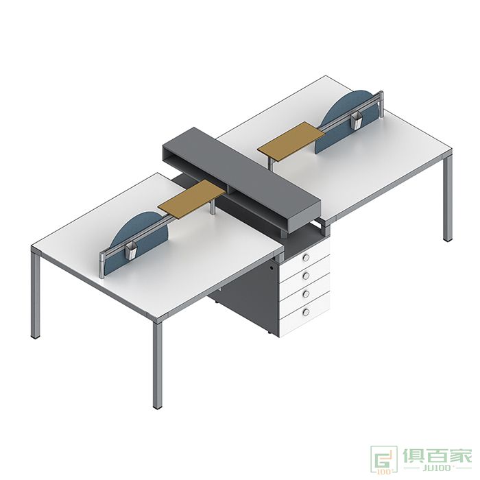 高卓家具斯诺系列职员桌办公桌员工位简约现代办公室4人工作位电脑桌