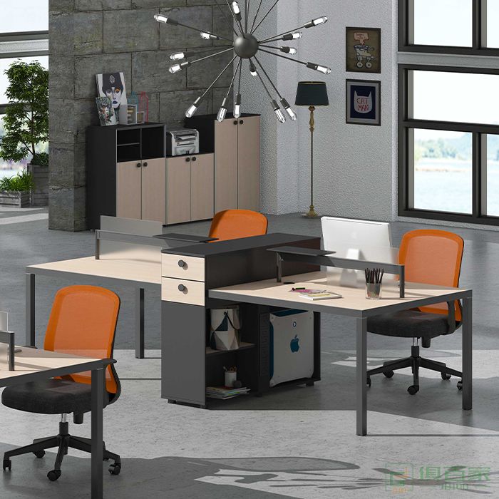 高卓家具斯莫尔系列办公桌椅组合电脑桌四人简约现代屏风工作位四人位4职员桌