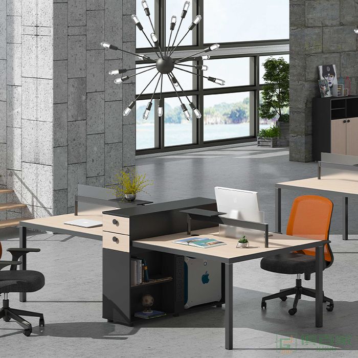 高卓家具斯莫尔系列办公桌椅组合电脑桌四人简约现代屏风工作位四人位4职员桌