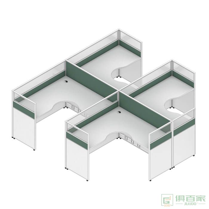 高卓家具屏风系列土字型四人位屏风位