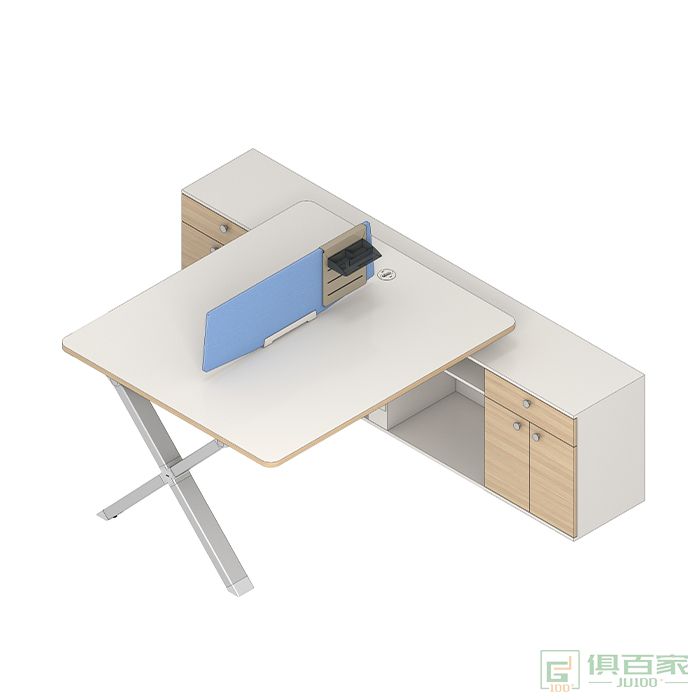 沃盛家具杰克斯系列职员桌双人位电脑桌储物柜