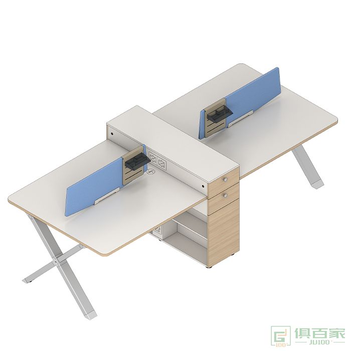 沃盛家具杰克斯系列职员桌四人位工位电脑桌