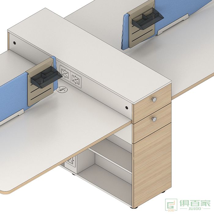 沃盛家具杰克斯系列职员桌四人位工位电脑桌