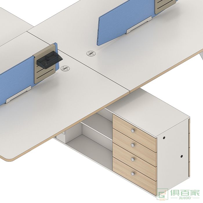 沃盛家具杰克斯系列职员桌办公桌四人位