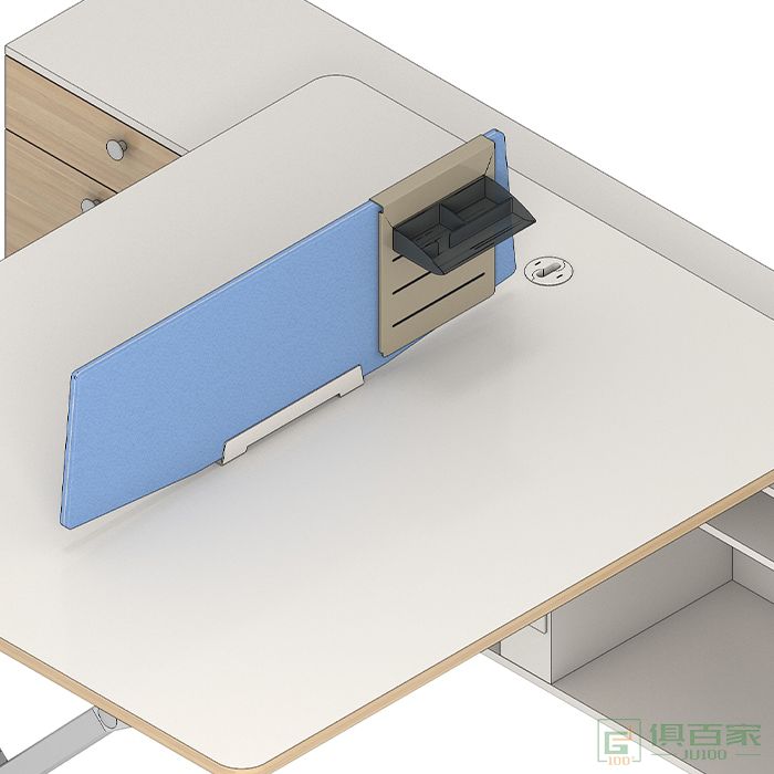 沃盛家具杰克斯系列职员桌双人位电脑桌储物柜
