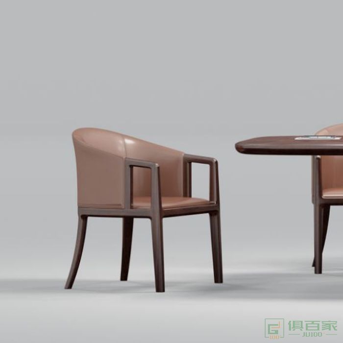 东业家具现代东方系列会议椅实木椅