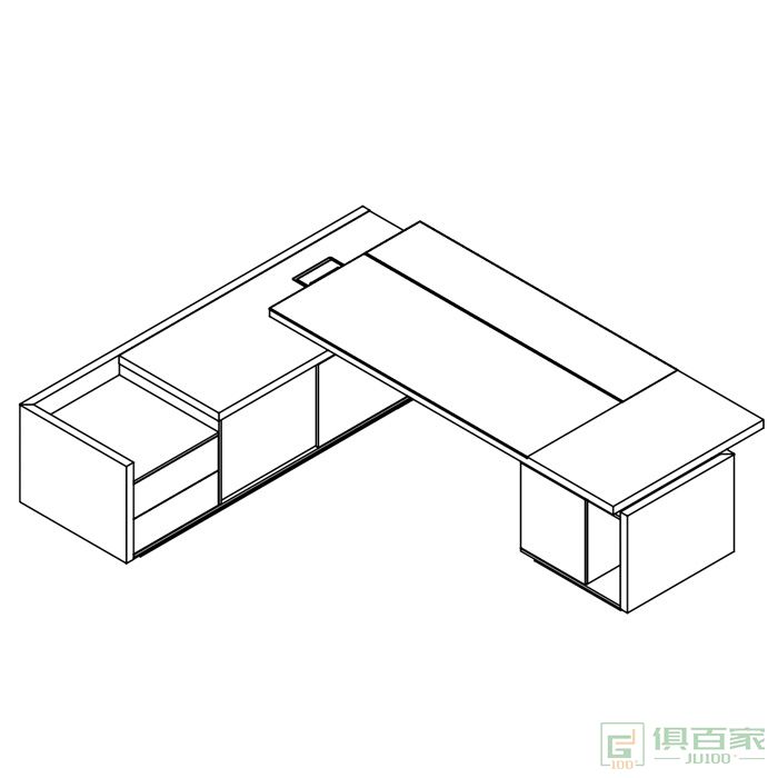 东业家具凌志系列大班台副总桌