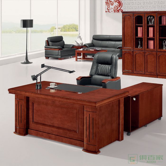 东业家具传统系列老板桌总裁桌大班台新中式办公家具桌