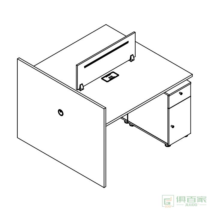 东业家具创新系列职员桌对坐两人位职员桌