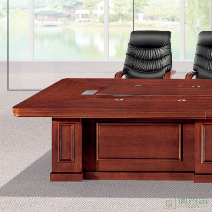 东业家具传统系列会议桌中式办公桌条形长桌油漆开会桌子