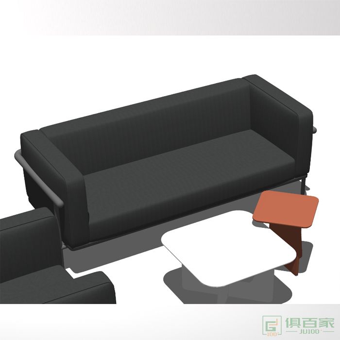 精一家具艾柯尼系列办公室休闲沙发创意皮沙发