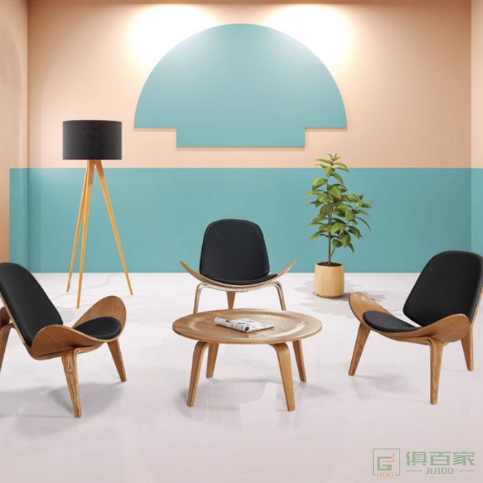京图家具弯板系列北欧懒人椅酒店办公室家用接待休闲椅