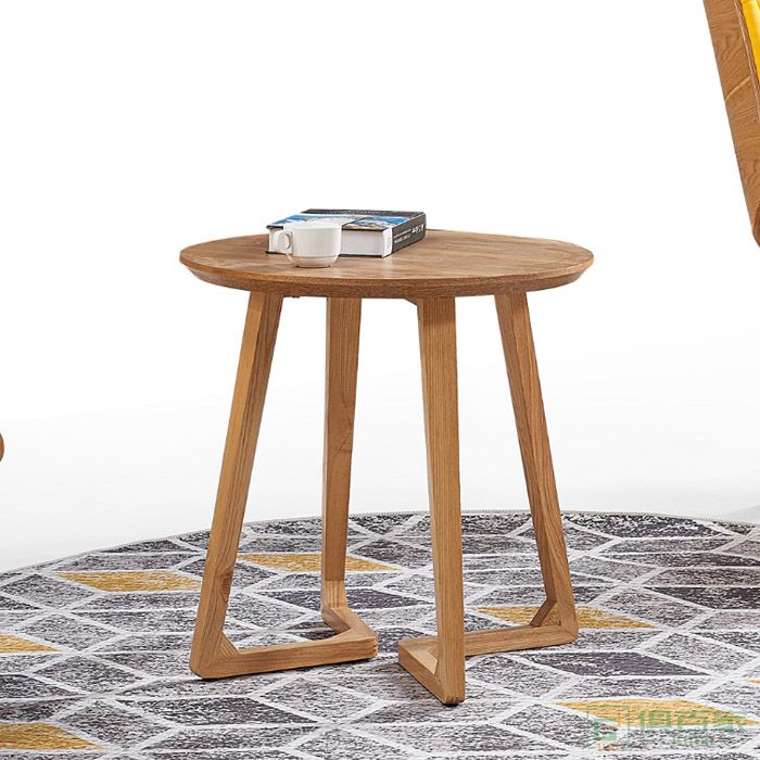 京图家具弯板系列实木茶几现代简约白橡木客厅茶桌北欧家用小户型茶台
