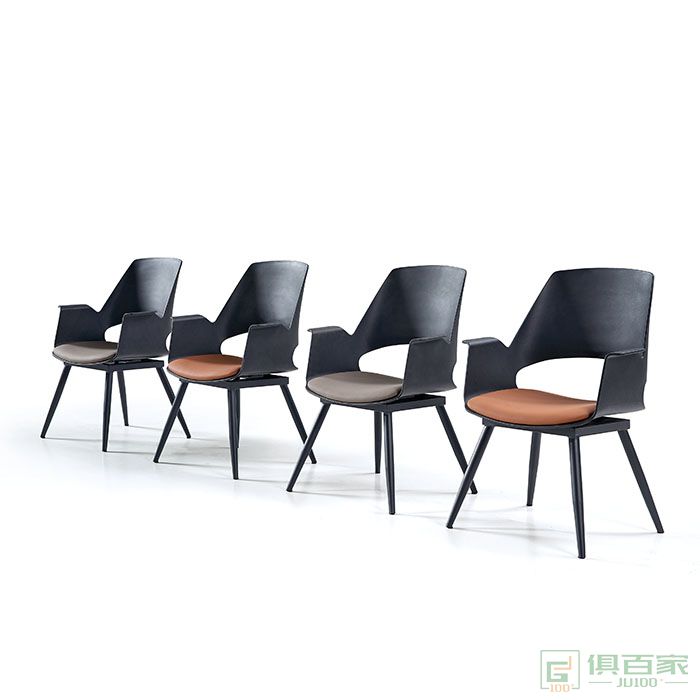 京图家具春风系列办公椅单人靠背椅工业风会议休闲椅办公室