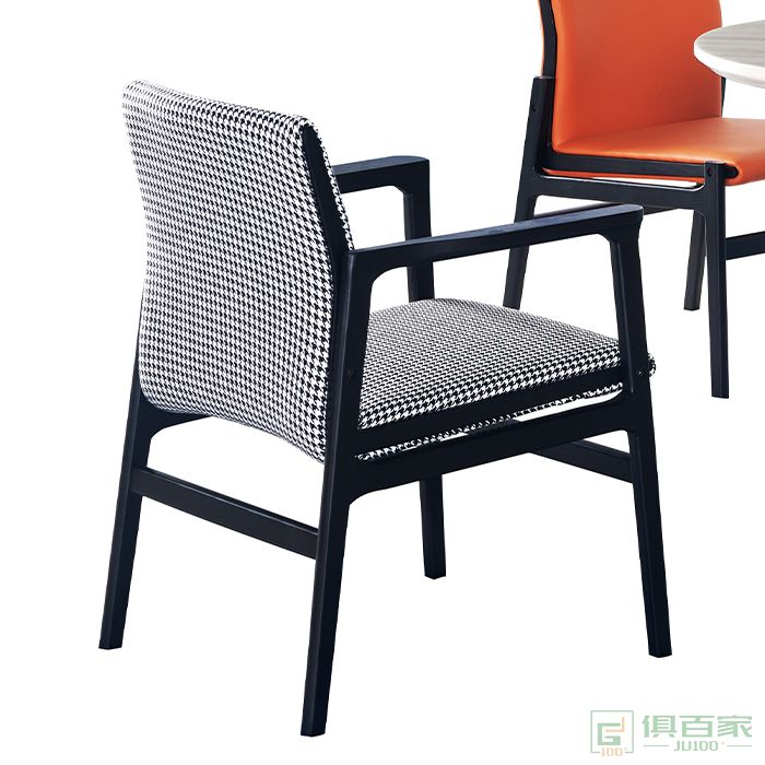 图龙家具现代简约家用北欧餐厅实木椅子休闲椅