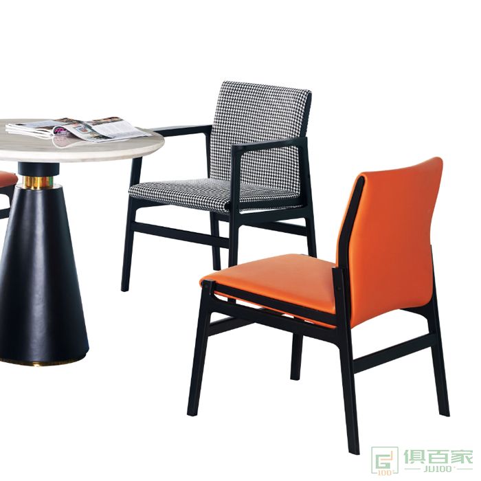 图龙家具北欧餐椅家用ins网红复古椅子创意简约休闲椅
