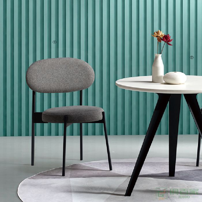 图龙家具北欧餐厅实木椅子靠背凳子休闲椅创意网红ins轻奢